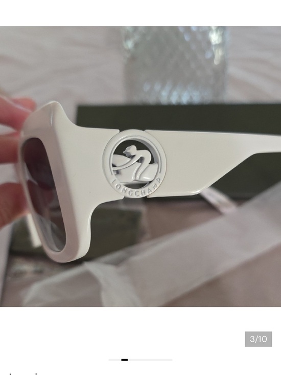 Long Champ White Square Oversized SUNGLASSES NWT! main image 8